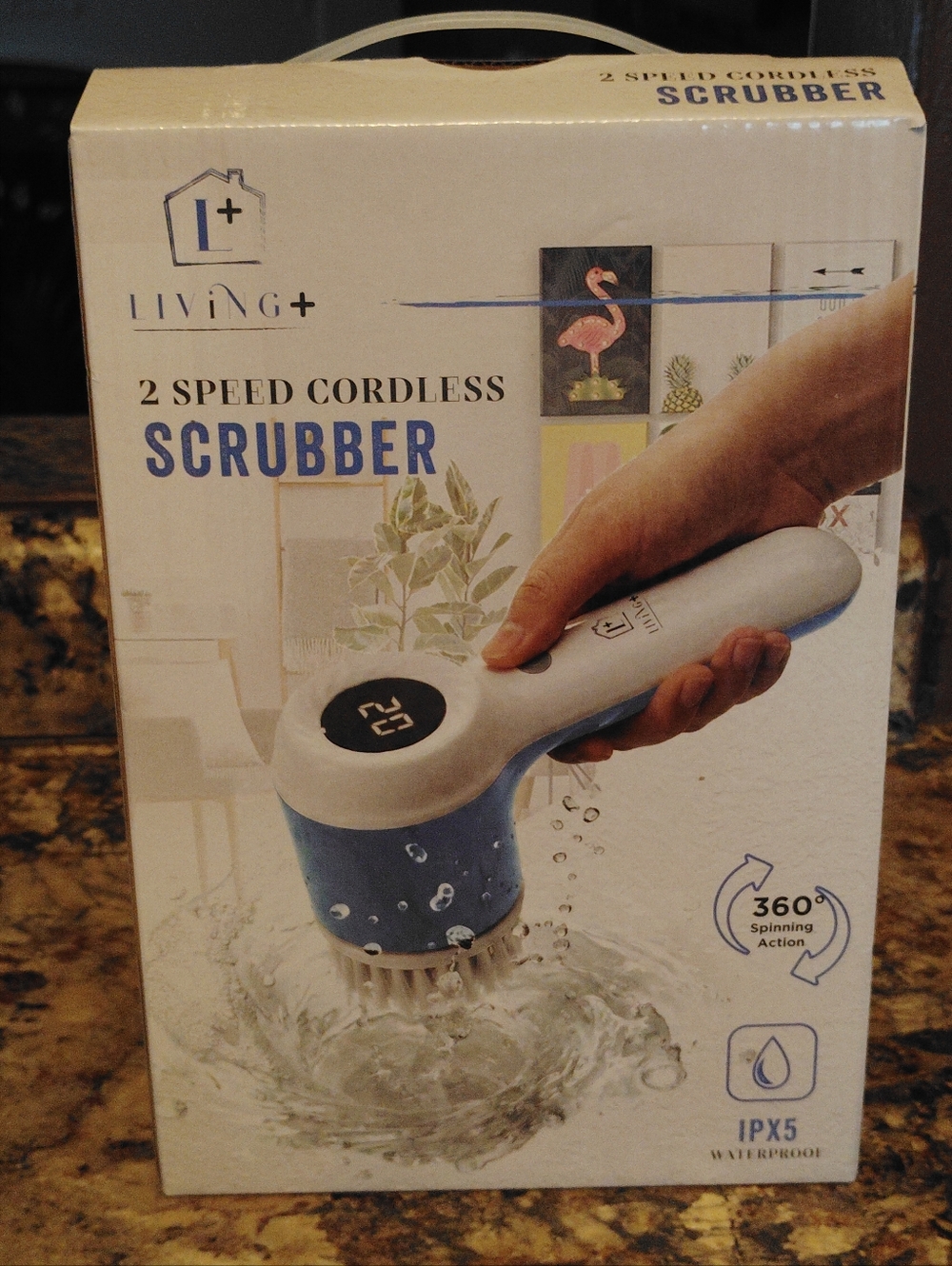 2-Speed Cordless Scrubber – White and Blue Multiple Uses Available Brand New